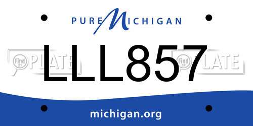 LLL857 Michigan License Plate