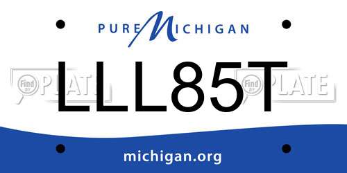 LLL85T Michigan License Plate