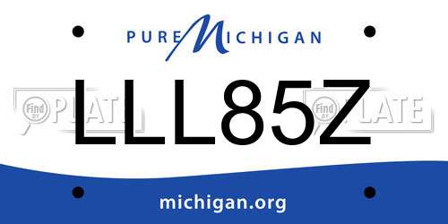 LLL85Z Michigan License Plate