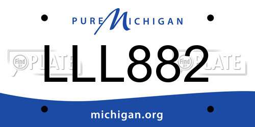 LLL882 Michigan License Plate