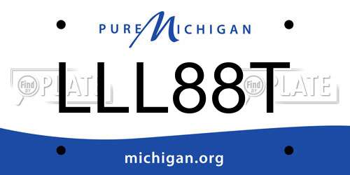 LLL88T Michigan License Plate