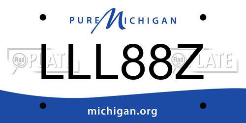LLL88Z Michigan License Plate