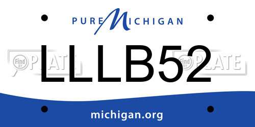 LLLB52 Michigan License Plate