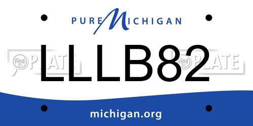 LLLB82 Michigan License Plate