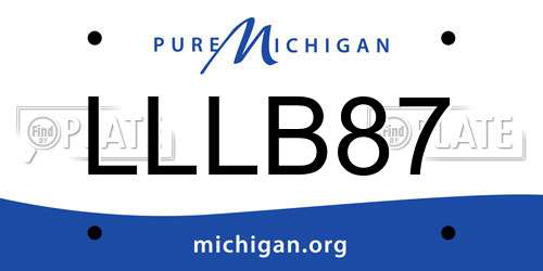 LLLB87 Michigan License Plate