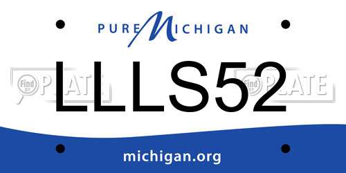 LLLS52 Michigan License Plate