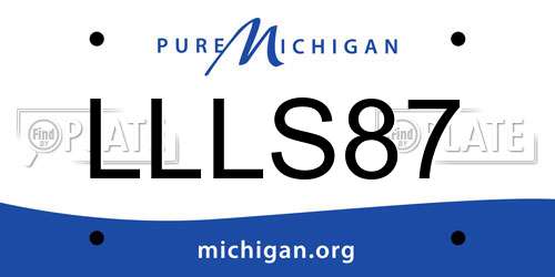 LLLS87 Michigan License Plate