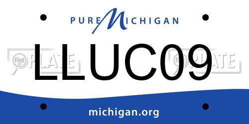 LLUC09 Michigan License Plate