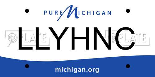 LLYHNC Michigan License Plate