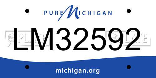 LM32592 Michigan License Plate