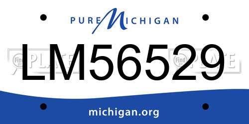 LM56529 Michigan License Plate