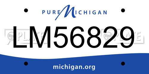LM56829 Michigan License Plate