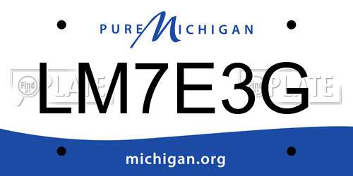 LM7E3G Michigan License Plate