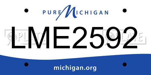LME2592 Michigan License Plate