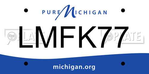 LMFK77 Michigan License Plate