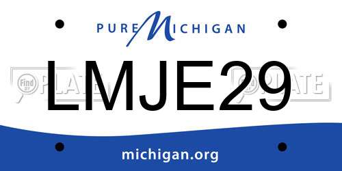 LMJE29 Michigan License Plate