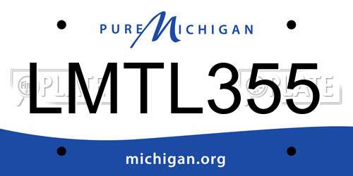 LMTL355 Michigan License Plate