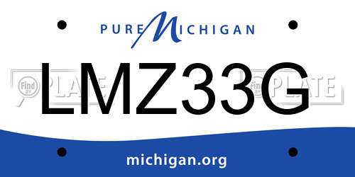 LMZ33G Michigan License Plate