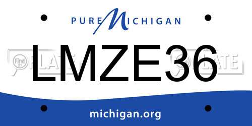 LMZE36 Michigan License Plate