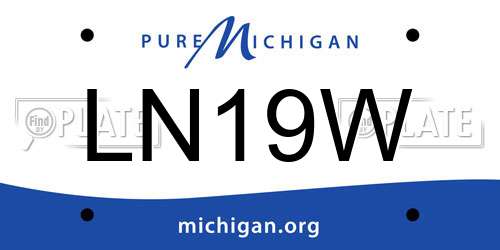 LN19W Michigan License Plate