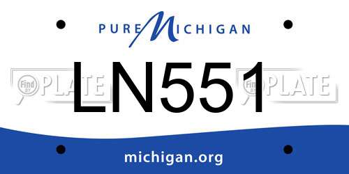 LN551 Michigan License Plate
