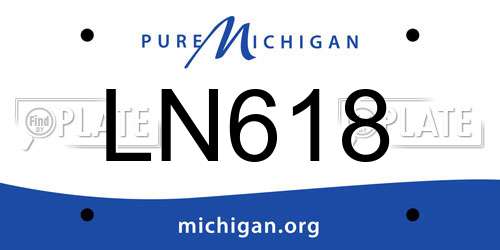 LN618 Michigan License Plate
