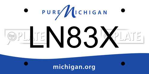 LN83X Michigan License Plate