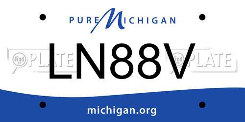 LN88V Michigan License Plate