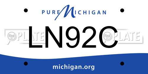 LN92C Michigan License Plate