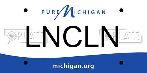 LNCLN Michigan License Plate