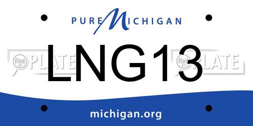 LNG13 Michigan License Plate
