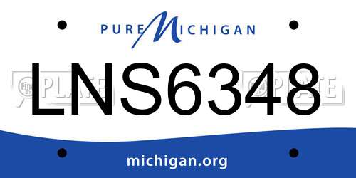 LNS6348 Michigan License Plate