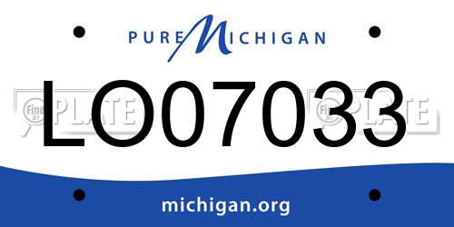 LO07033 Michigan License Plate