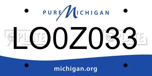 LO0Z033 Michigan License Plate