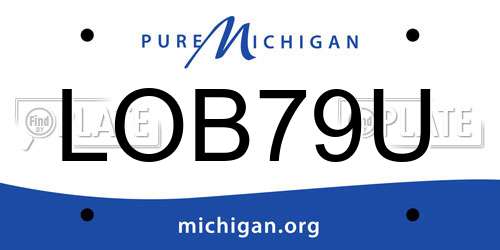 LOB79U Michigan License Plate