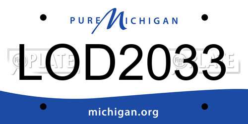 LOD2033 Michigan License Plate