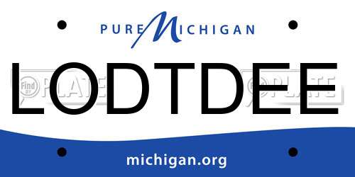 LODTDEE Michigan License Plate