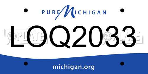 LOQ2033 Michigan License Plate
