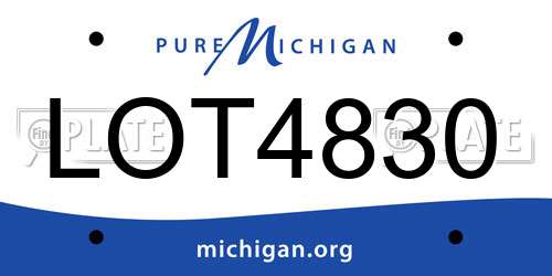 LOT4830 Michigan License Plate