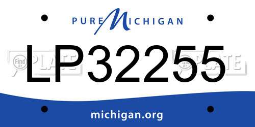 LP32255 Michigan License Plate