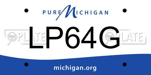 LP64G Michigan License Plate