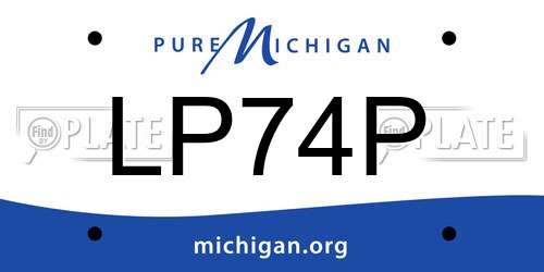 LP74P Michigan License Plate