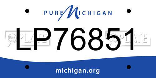 LP76851 Michigan License Plate