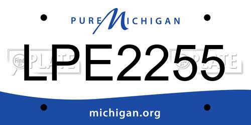 LPE2255 Michigan License Plate
