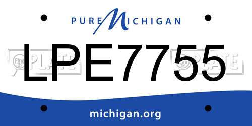 LPE7755 Michigan License Plate