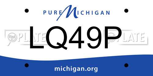 LQ49P Michigan License Plate