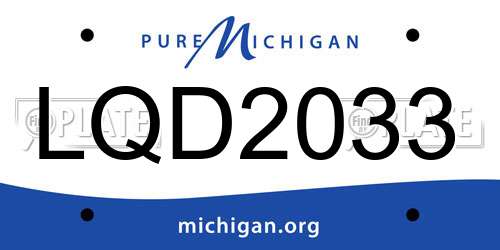 LQD2033 Michigan License Plate