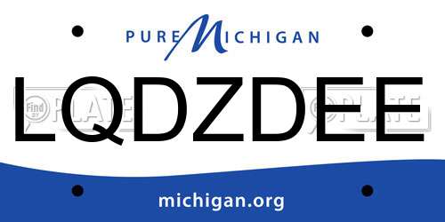 LQDZDEE Michigan License Plate