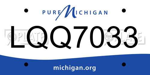 LQQ7033 Michigan License Plate