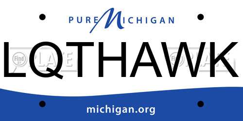 LQTHAWK Michigan License Plate